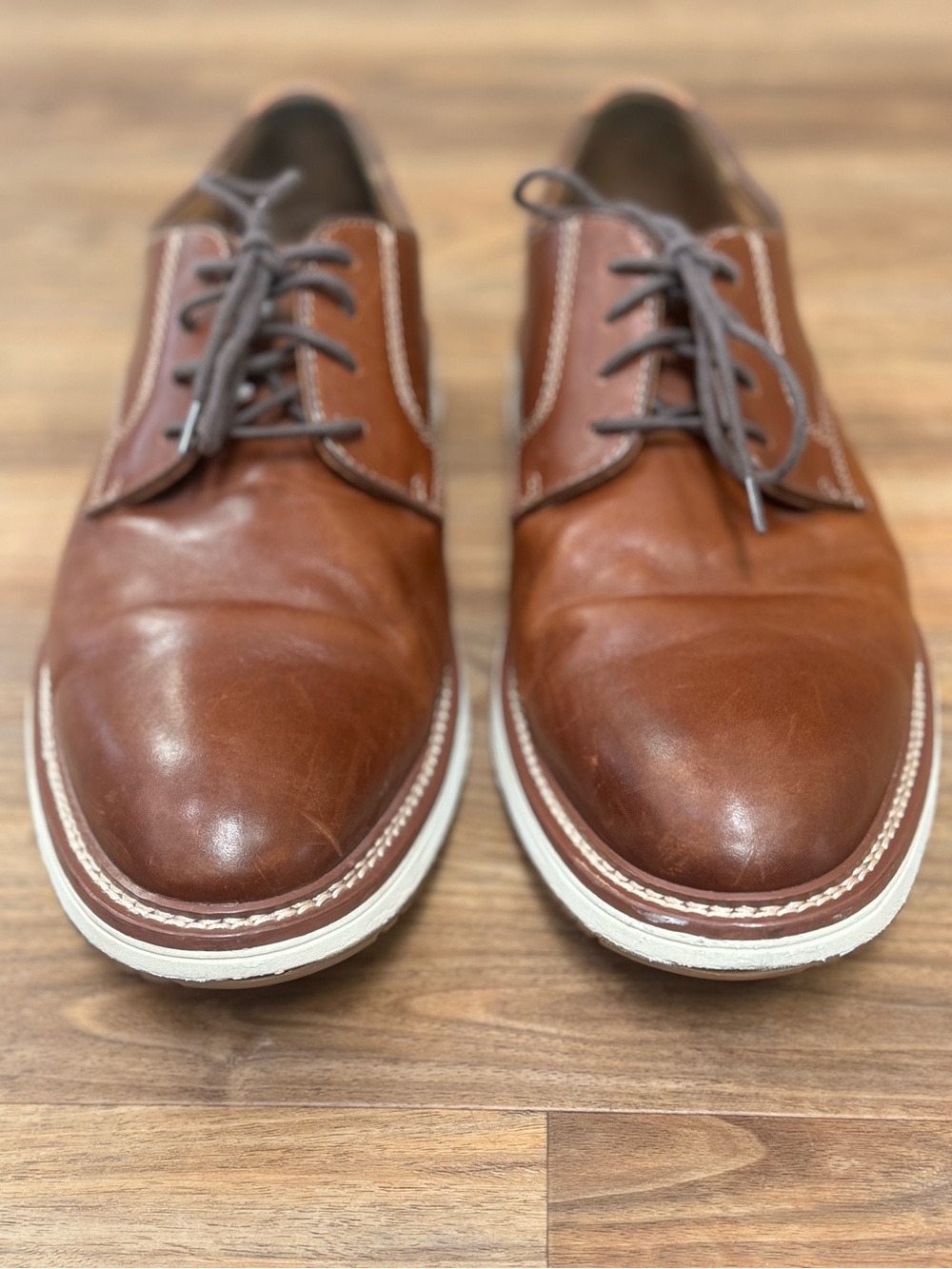 Johnston & Murphy Upton Plain Toe Brown Leather Oxford Men’s 12M TRU Comfort - Picture 5 of 12